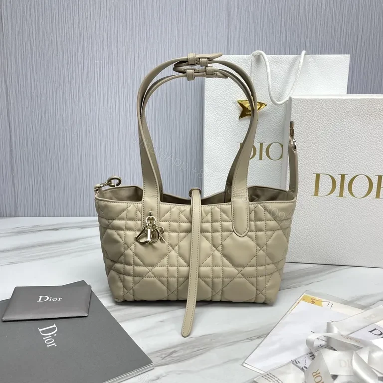 View 8 of Nude Quilted Dior Tote: Couture Charm, Everyday Versatility