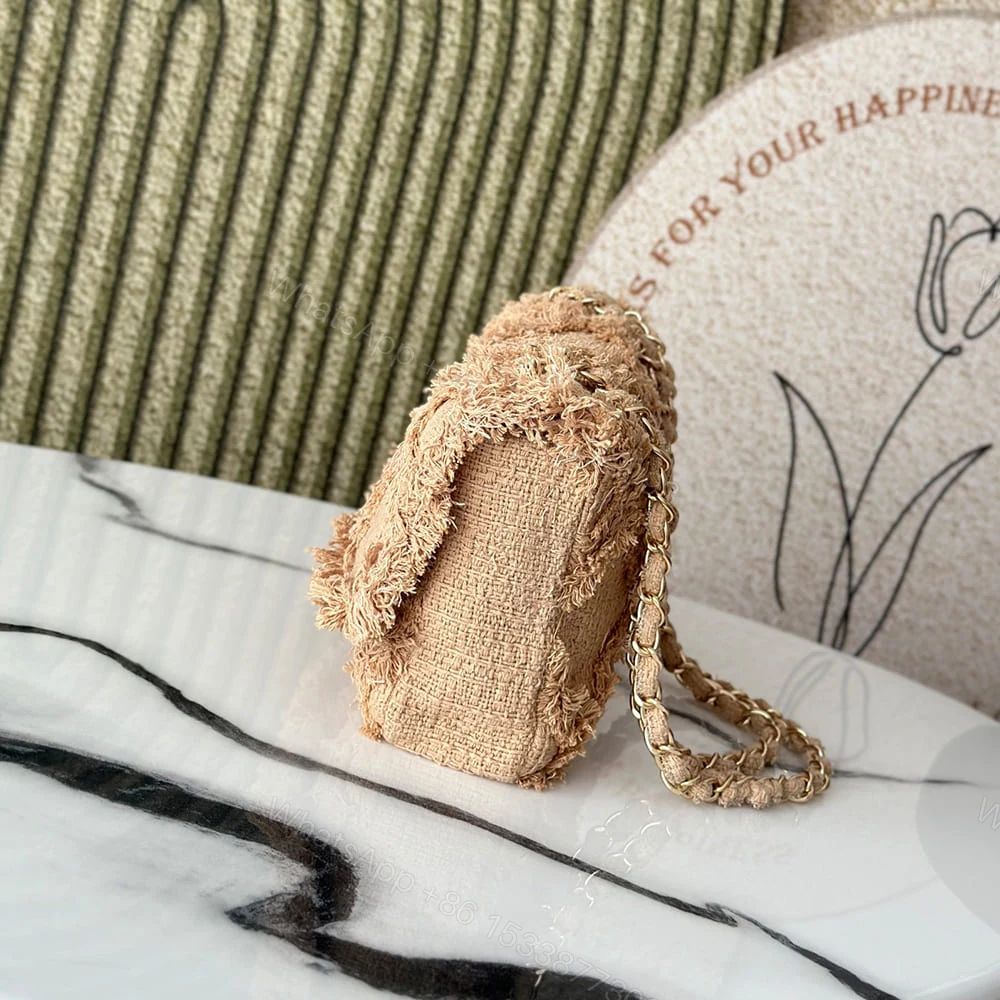 View 3 of Chanel Crochet Tweed Flap Bag(HIGH-END GRADE)