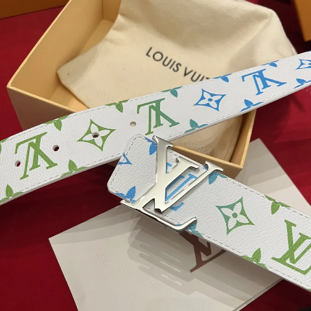 View 9 of Colorful Monogrammed Belt: Luxe Multi-Color Stripe, Premium Leather Belt