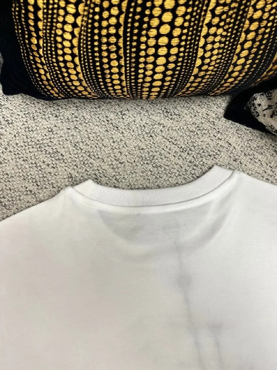 View 9 of Bold Graphic Tee: Red Bat + Off-White Typography, Cotton Blend