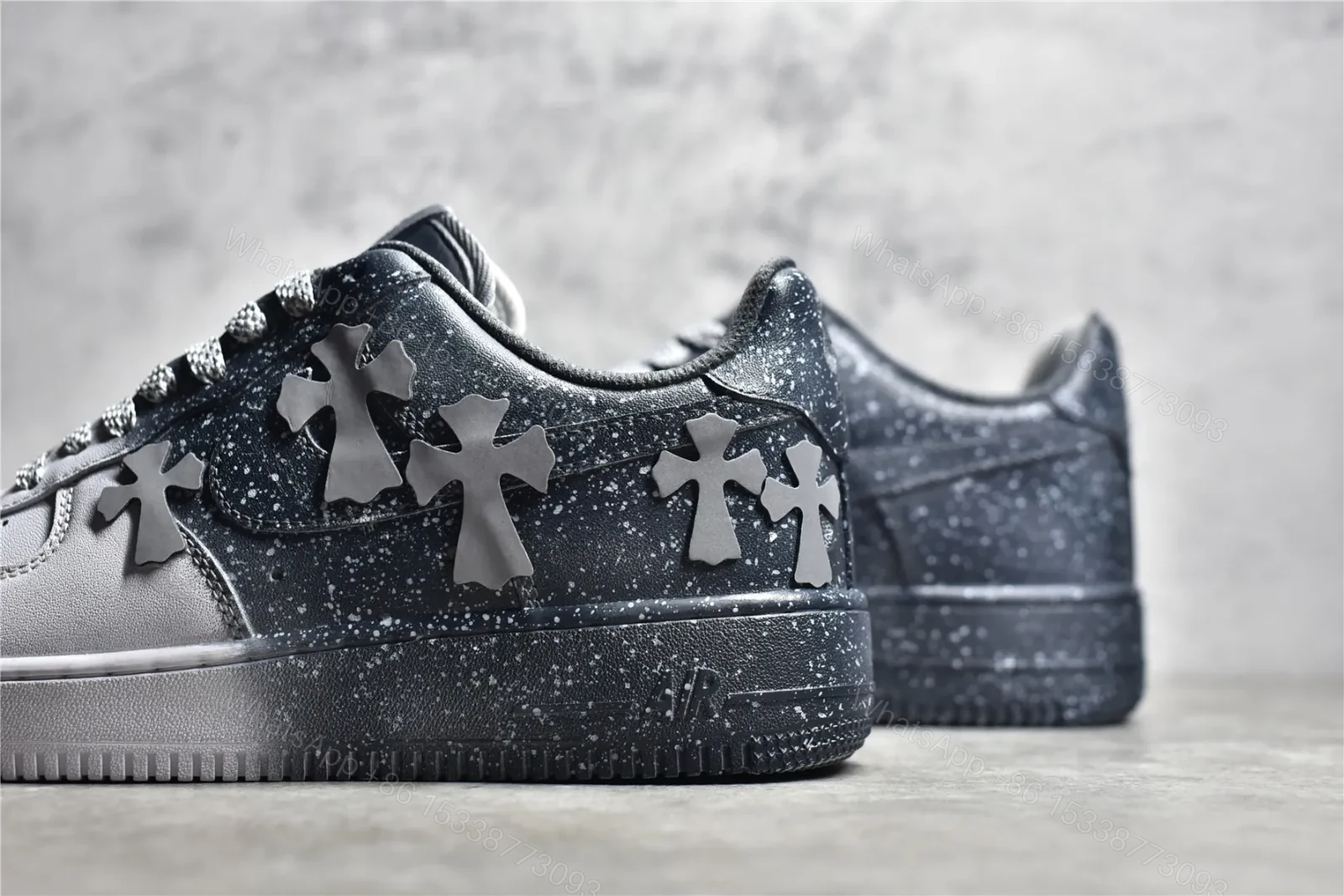 View 4 of Chrome hearts x Air Force Grey and White Reps