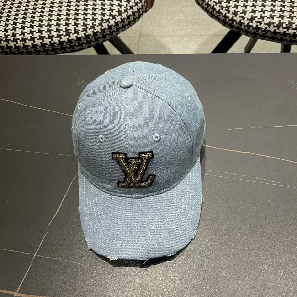View 11 of Denim Cap with Embroidered Metallic Monogram - Everyday Luxe Cap