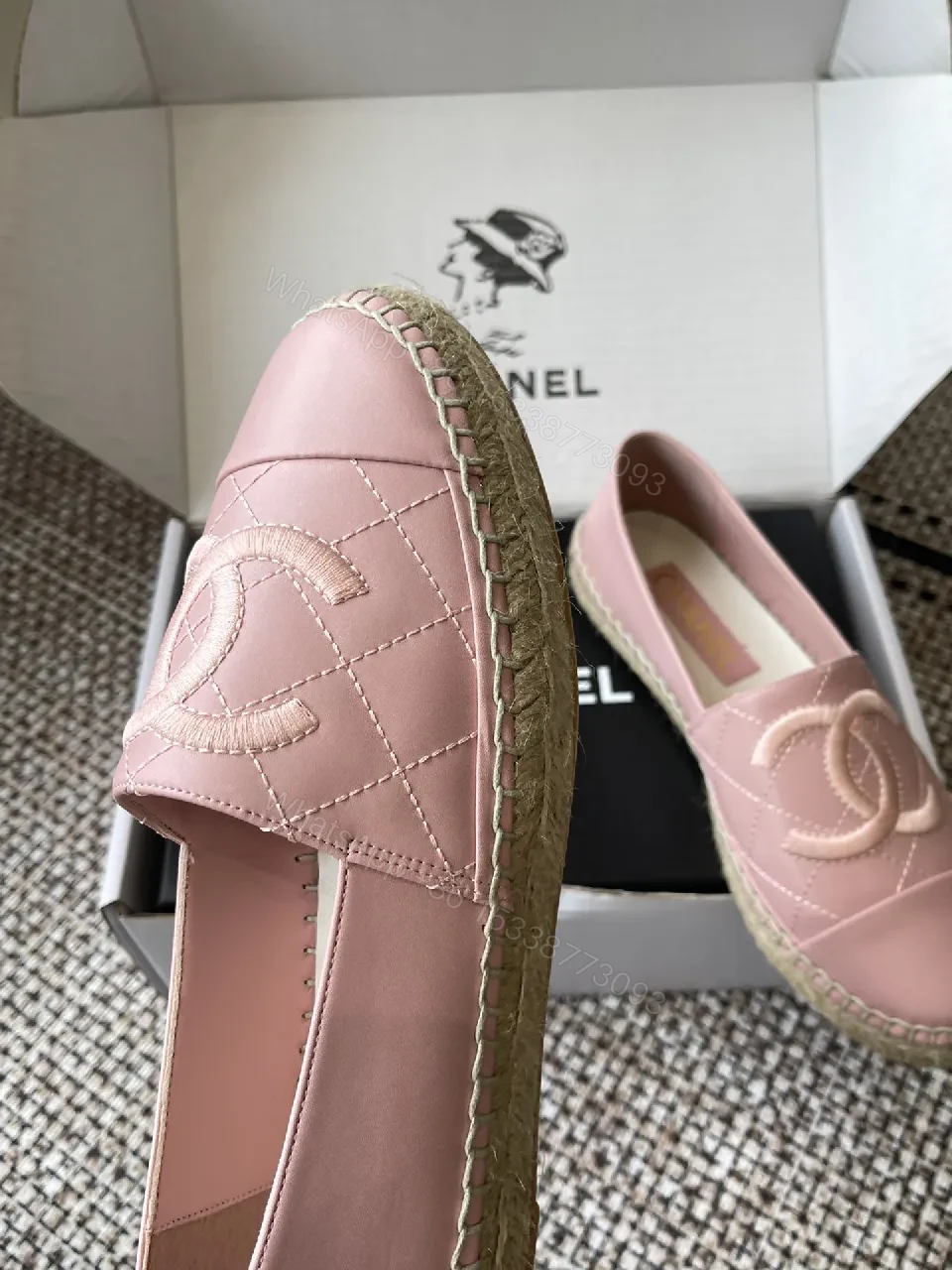 View 3 of Soft Pink Quilted Espadrille Loafers - All-Day Comfort Shoes