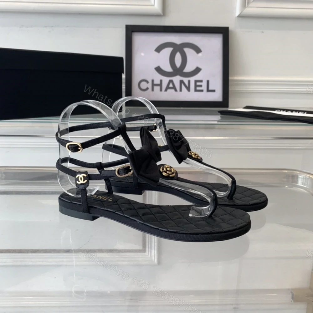 View 2 of 高仿Chanel*24S系列G45535X露趾蝴蝶結涼鞋黑色免檢版
