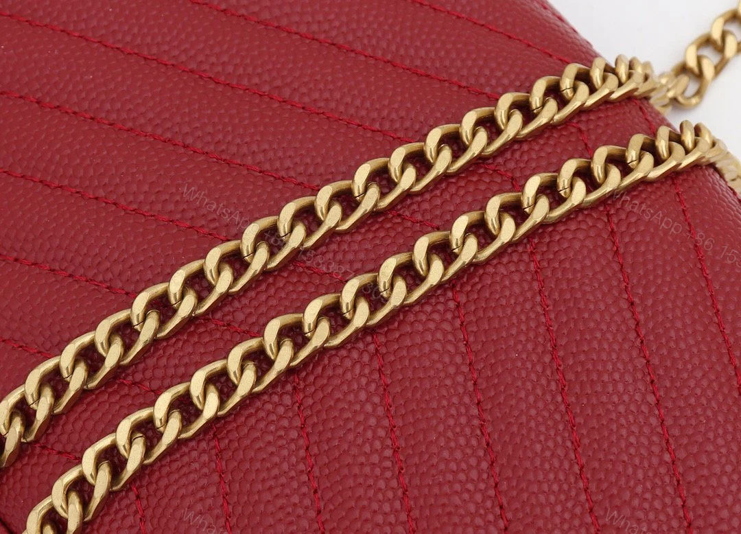 View 3 of Saint Laurent YSL Red Chain Wallet