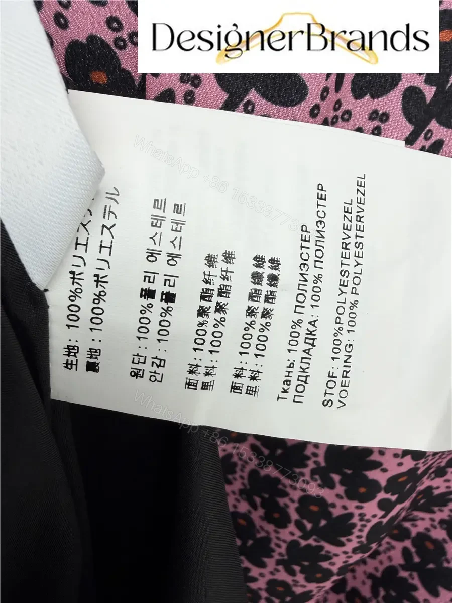 View 8 of Miu Miu Pink and Black Floral-Print Silk Dress
