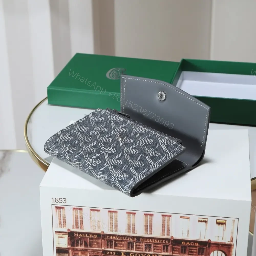 View 6 of 高仿Goyard*STGABR4拼色三折式錢夾錢包灰色免檢版