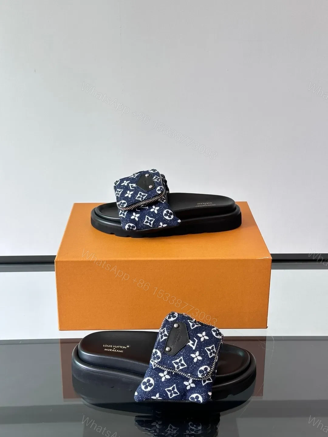 View 4 of LV Men Navy Fabric Slides