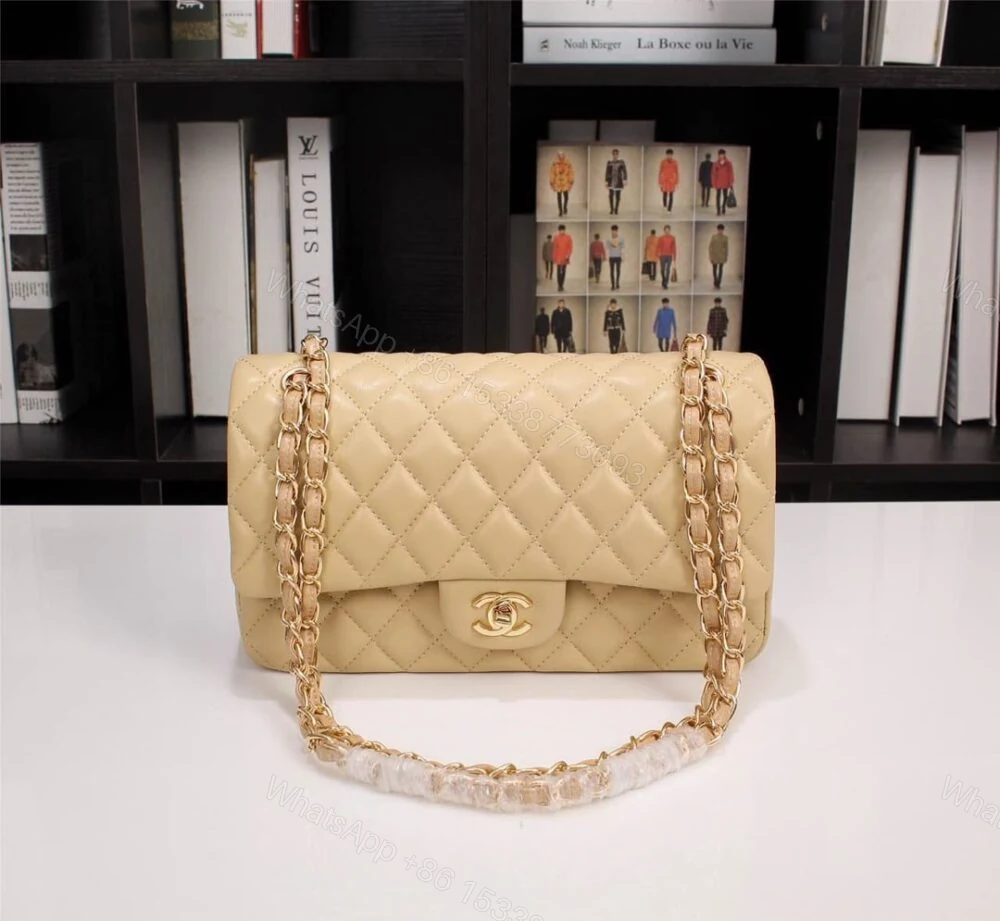 View 2 of Chanel Classic Flap Beige Gold Hardware 25Cm