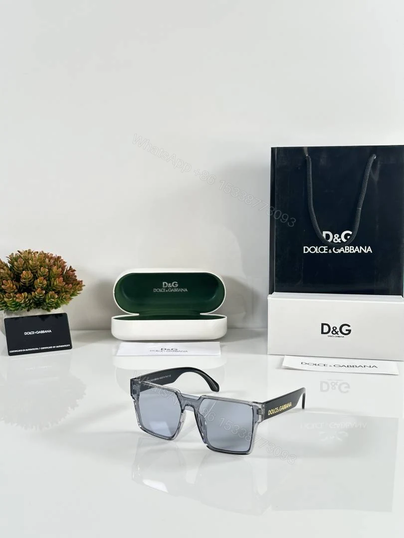 First Copy Dolce & Gabbana Grey Transparent Square Frame Men’s Sunglasses — view 1