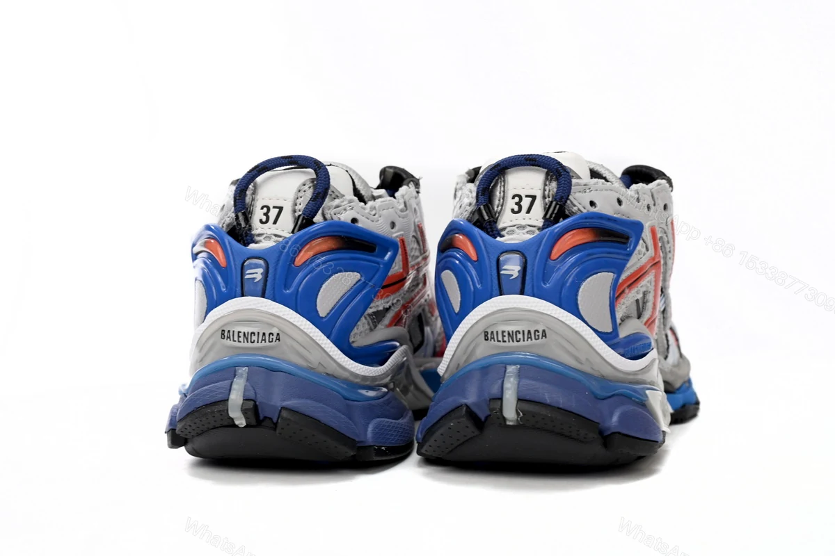 View 3 of Balenciaga Runner White Blue Orange 677402 W3RB6 1264