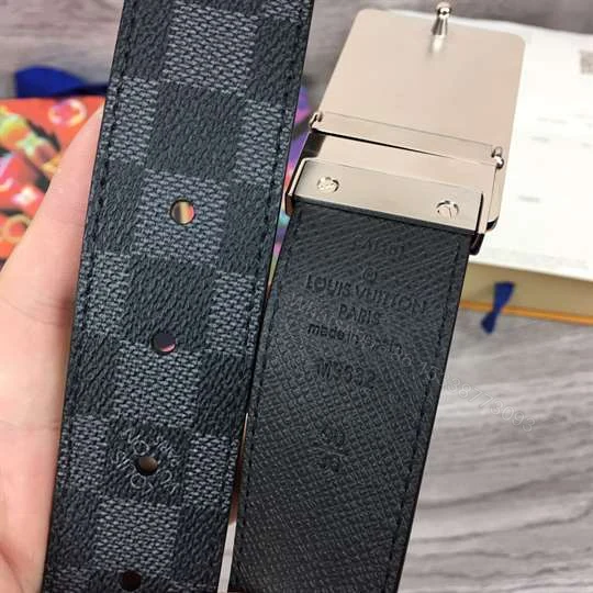 View 7 of LOUIS VUITTON INVENTEUR DAMIER EBENE/GRAPHITE BELT – B158