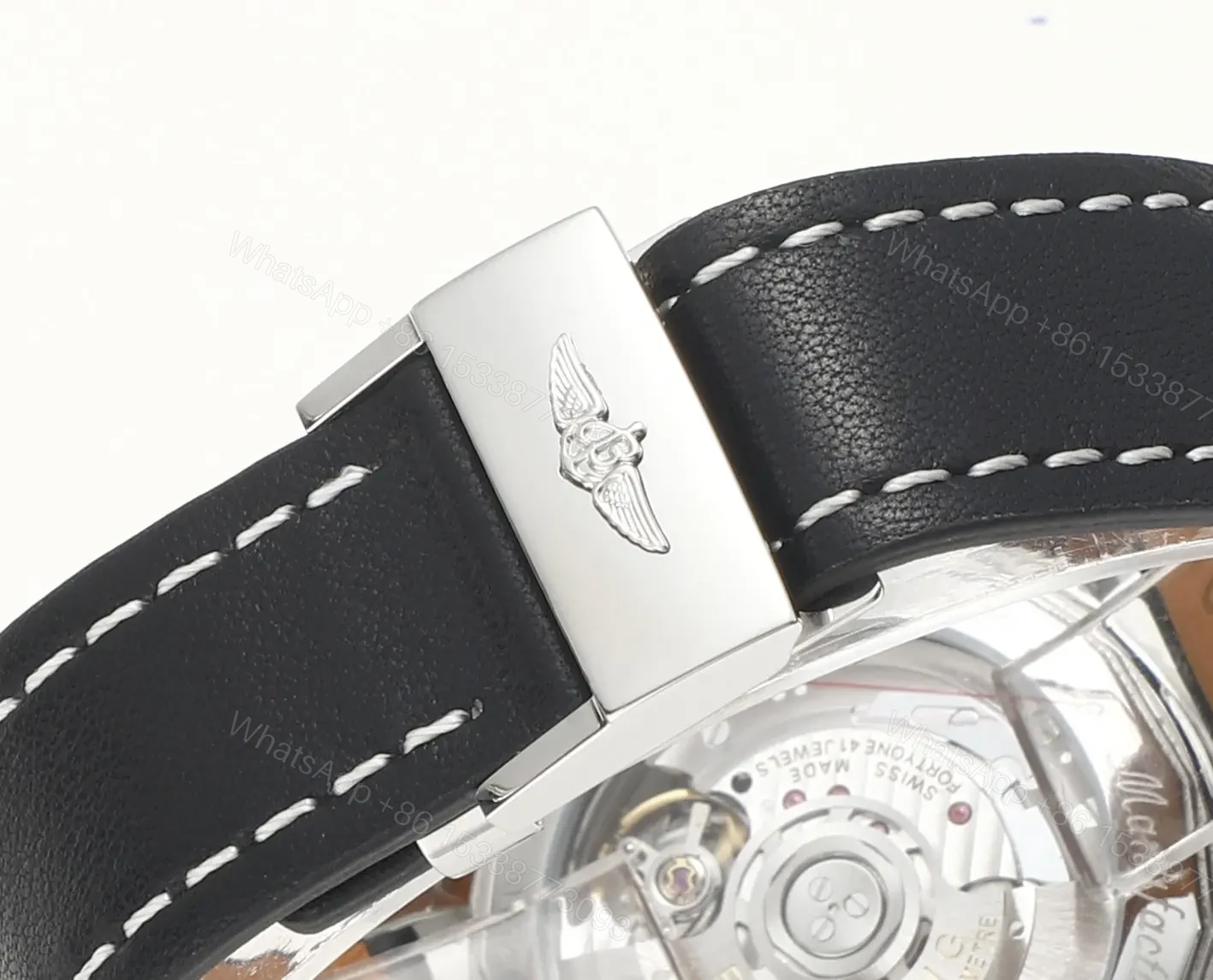 View 9 of GF Factory Breitling Navitimer 1 B01 Chronograph 43mm Black Dial Leather Strap Watch – BLS V2 Upgrade Edition