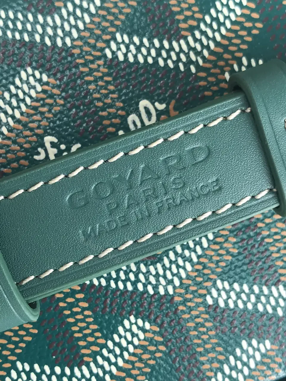 View 7 of Goyard-Inspired Textured Compact Case with Luxe Hardware