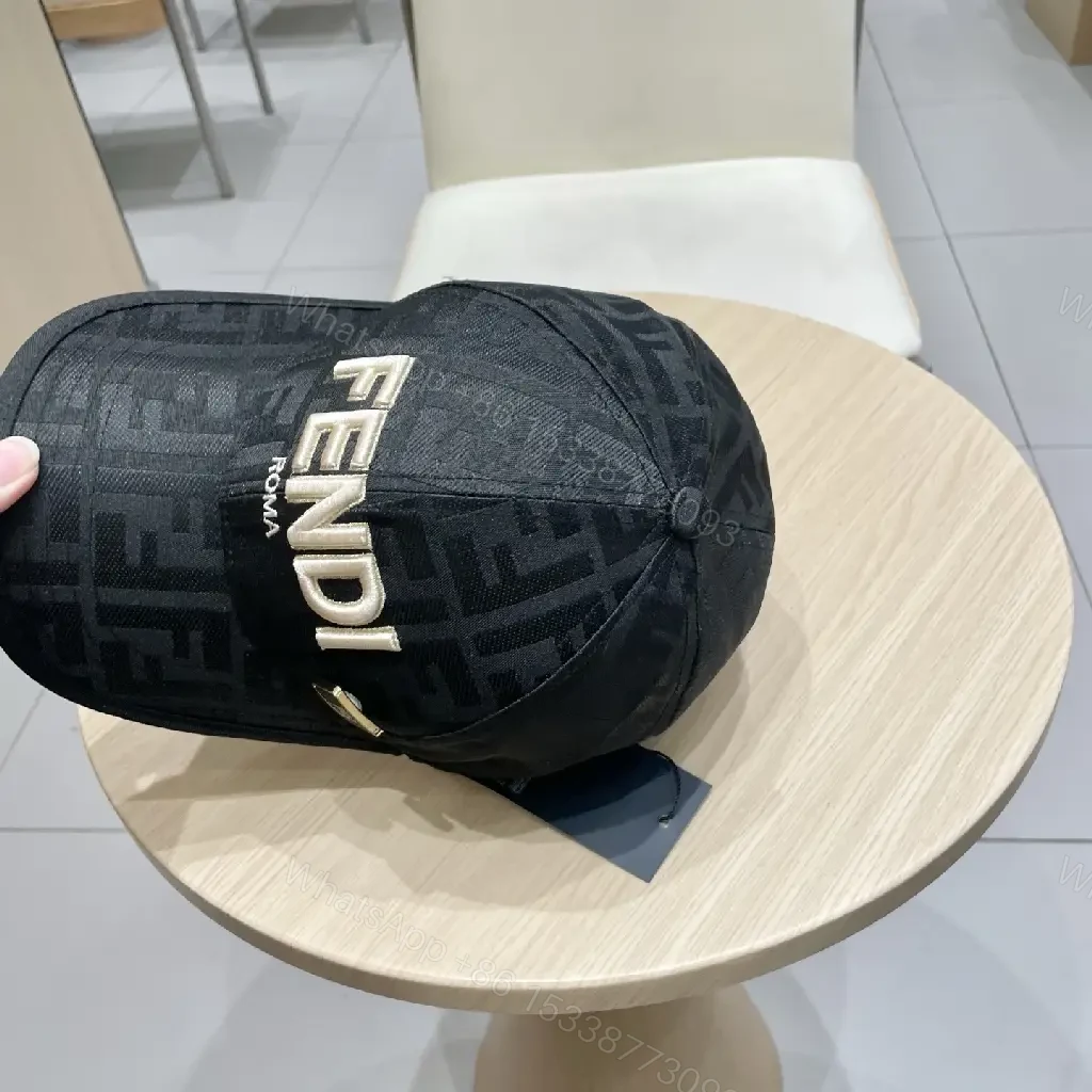View 5 of Patterned Luxury Cap: Mono Fendi-Inspired Logo, Standout Comfort