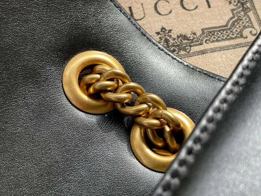 View 7 of Gucci Marmont Like Auth Luxury Women’s Black Handbag 22cm