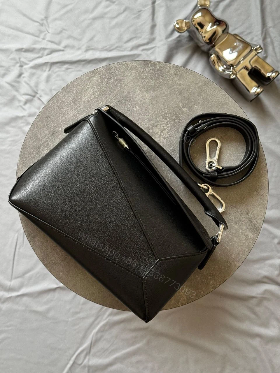 View 3 of LOEWE small Puzzle leather bag