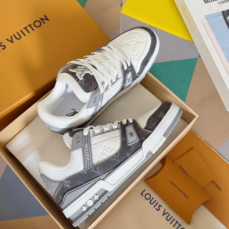 View 8 of Sporty Luxe LV Monogram Sneaker âˆ’ Elevated Comfort Highâ€‘Top