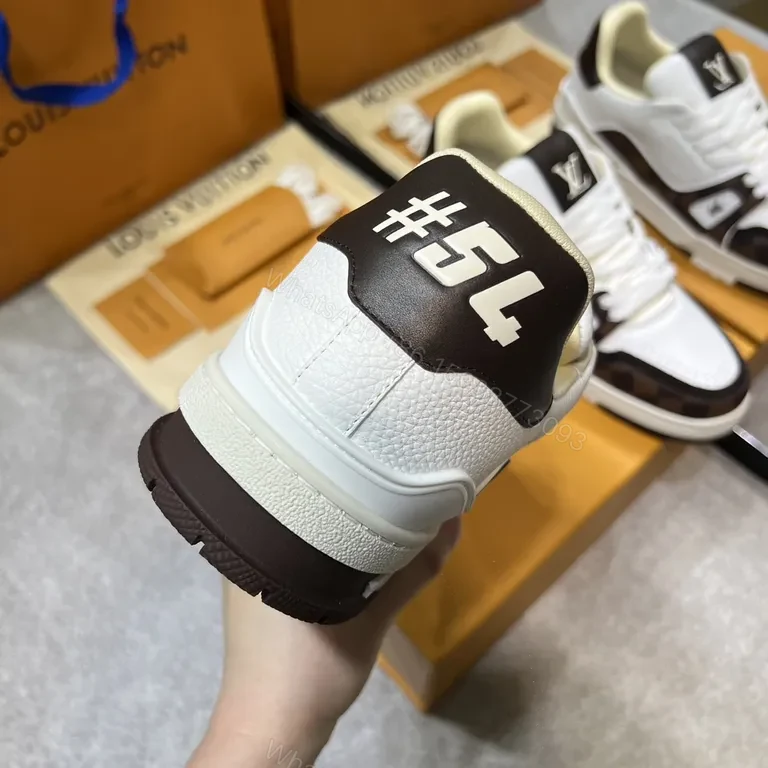 View 2 of Chic Luxury Sneakers: Bold Stitching & LV-Inspired Details