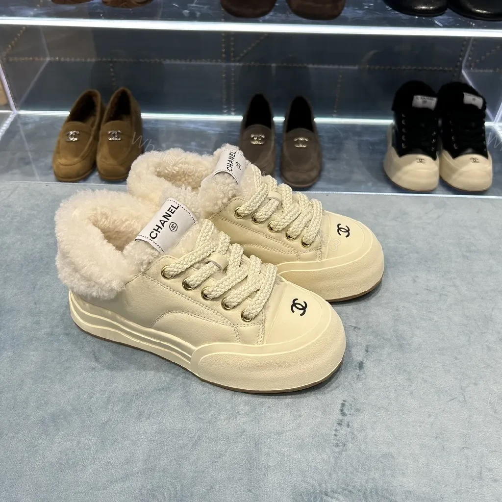 View 4 of Chunky Knit-Lined Luxe Sneakers: Cozy Comfort Footwear