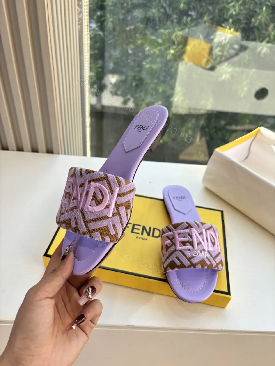View 7 of Soft Lilac + Monogram Slide + Chic Comfort + Premium Comfort + Slide
