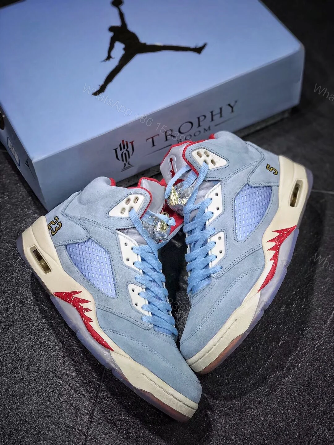View 5 of Trophy room x Air Jordan 5 Reps