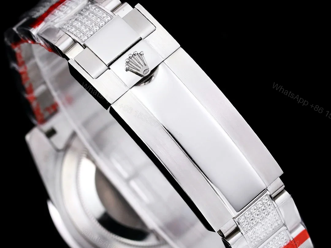 View 8 of Rolex Full Iced Diamond Dial Three-Link Bracelet Luxury Watch 42mm Ultimate Edition RG-ROLEX-FULL-ICED-STAR-DIAMOND-42