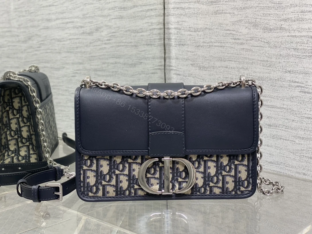 Dior高仿30 Montaigne金屬鍊條款 女士拼接斜背精品包 — view 1
