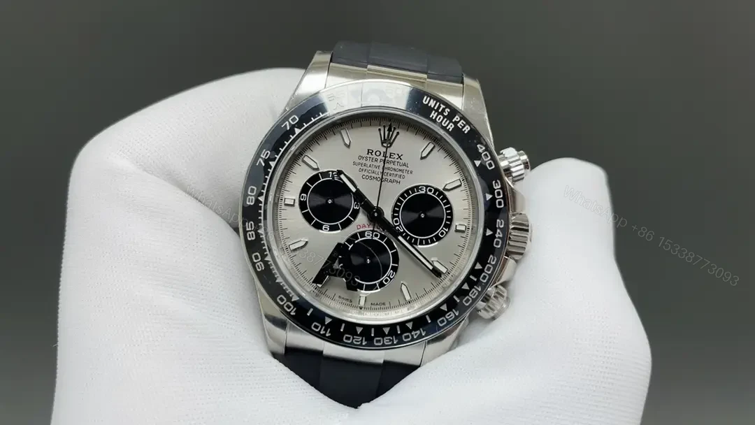 View 3 of Rolex Cosmograph Daytona White Gold Cerachrom Silver Oysterflex 116519LN-0024