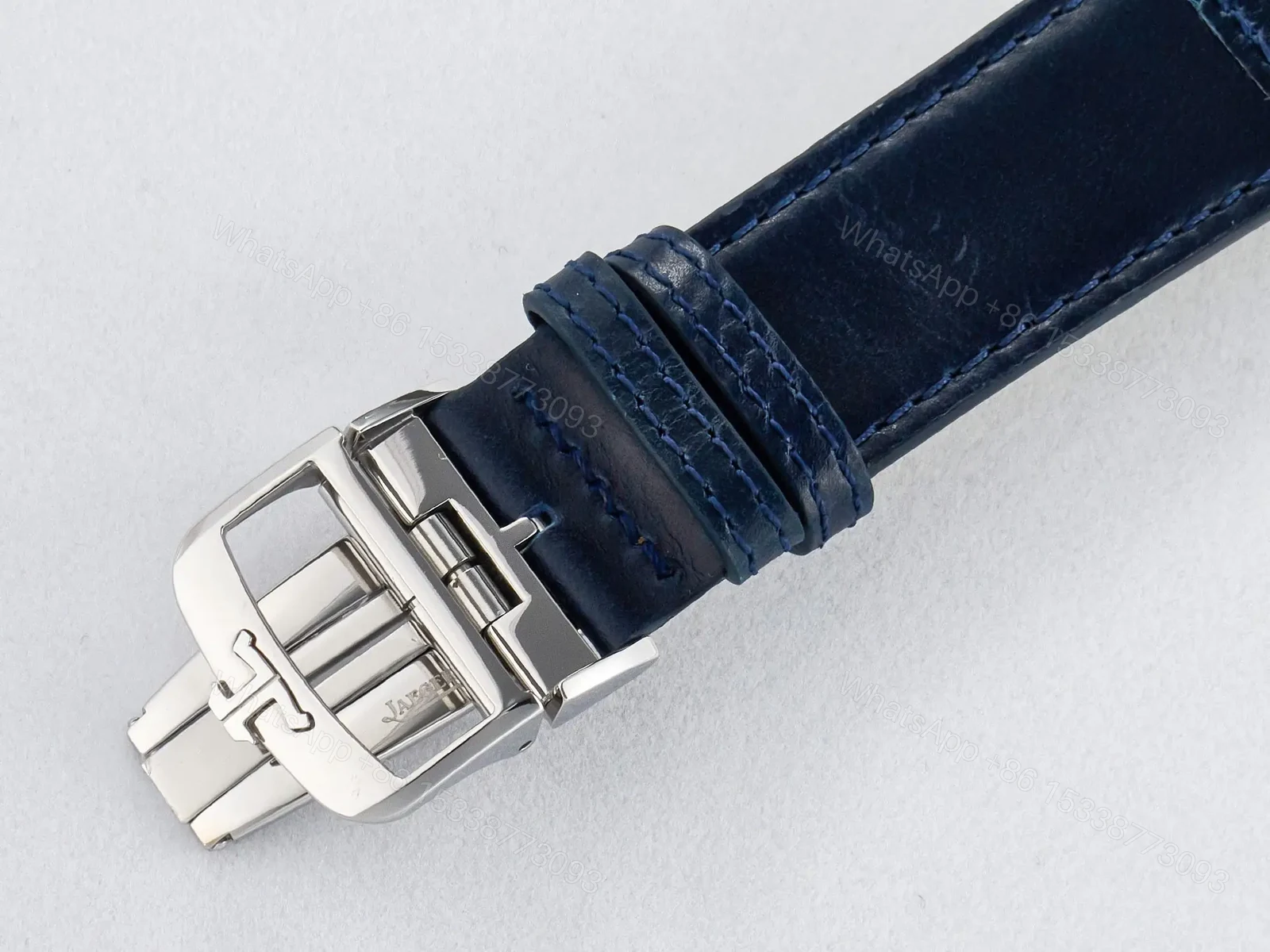 View 4 of Reverso Tribute Duoface Small Seconds SS MGF Best Edition Blue Dial on Blue Leather Strap A854A