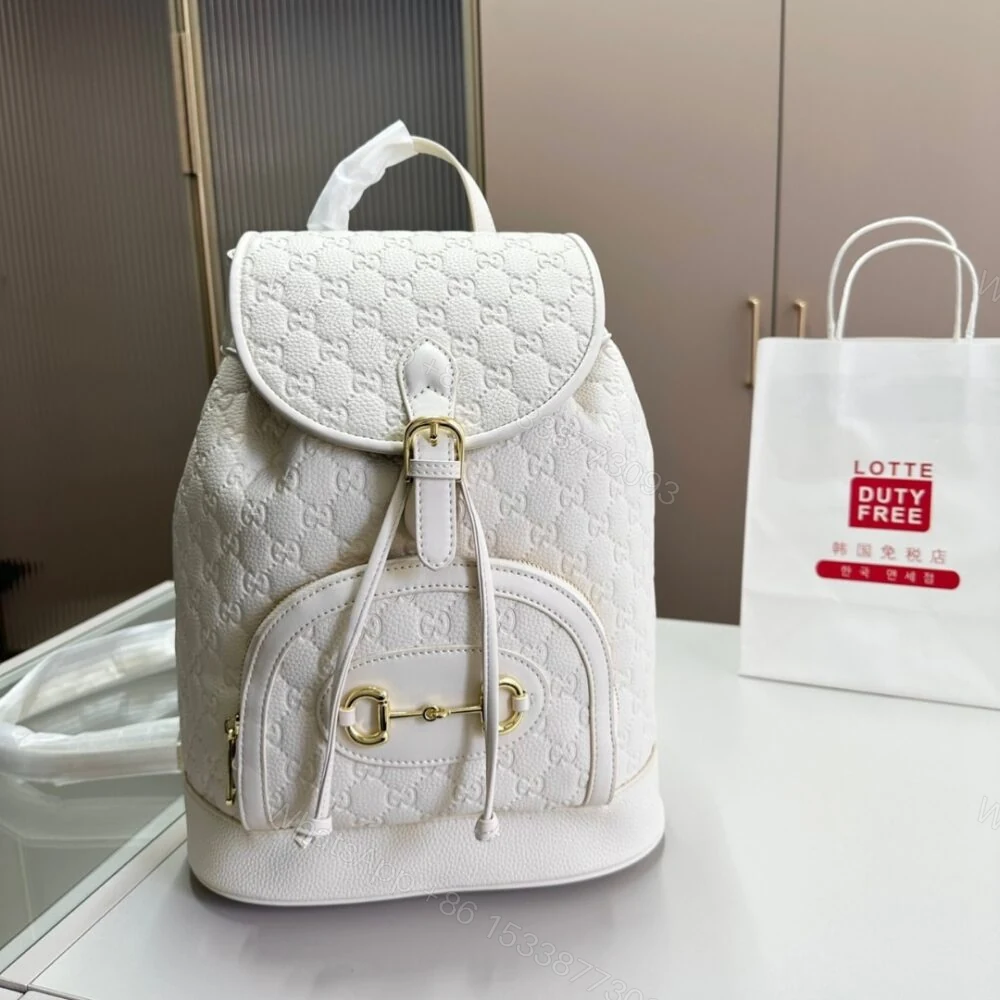 View 2 of Gucci Horsebit 1955 Backpack Large All White 27Cm