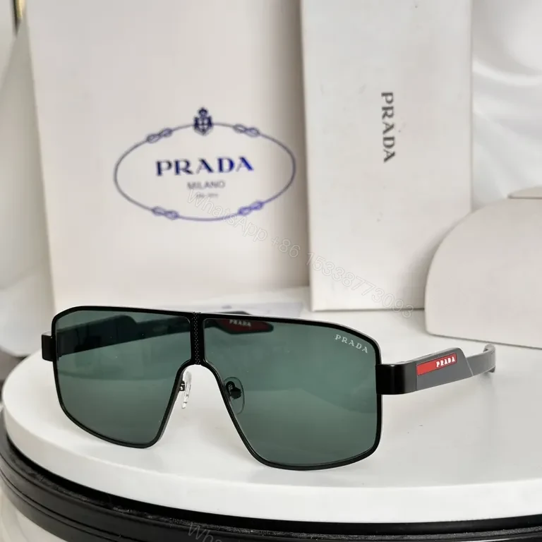 View 7 of Premium Gradient Shield Sunglasses - Luxury Alloy, Prada-Inspired Design