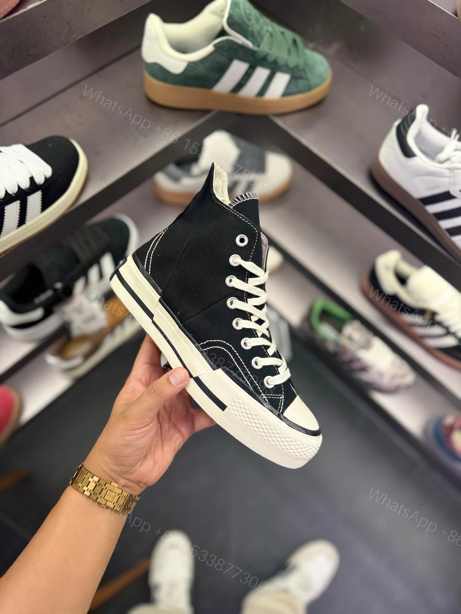 View 7 of FIRST COPY CONVERSE CHUCK MID PLUS BLACK WHITE FOR MEN