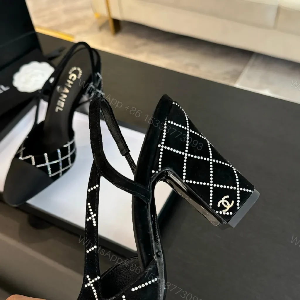 View 2 of Grid-Pattern Slingbacks: Modern Luxury, All-Day Comfort, Pointed Toe