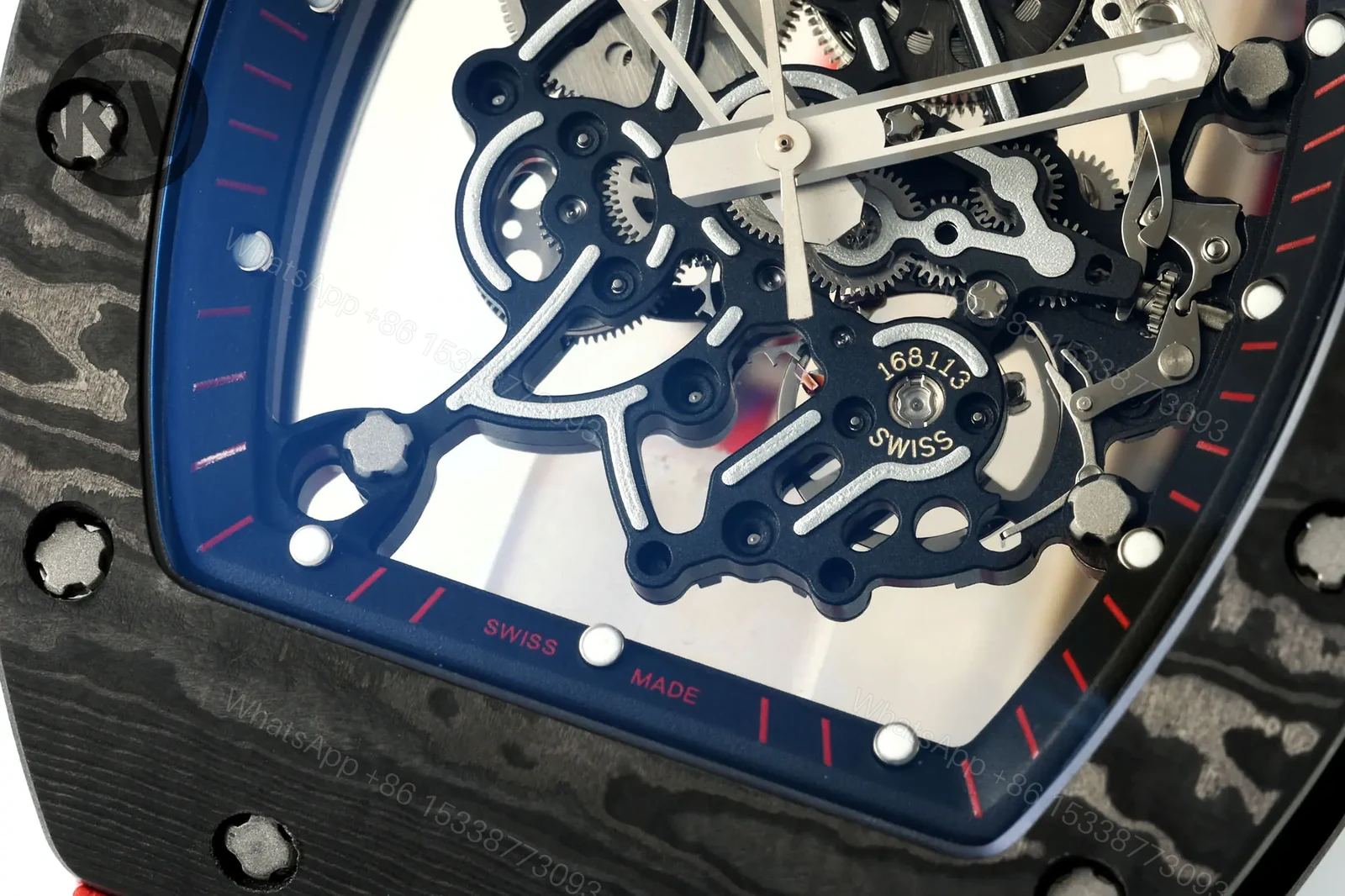 View 5 of KV Factory KV Richard Mille RM055 Skeleton Watch, Red