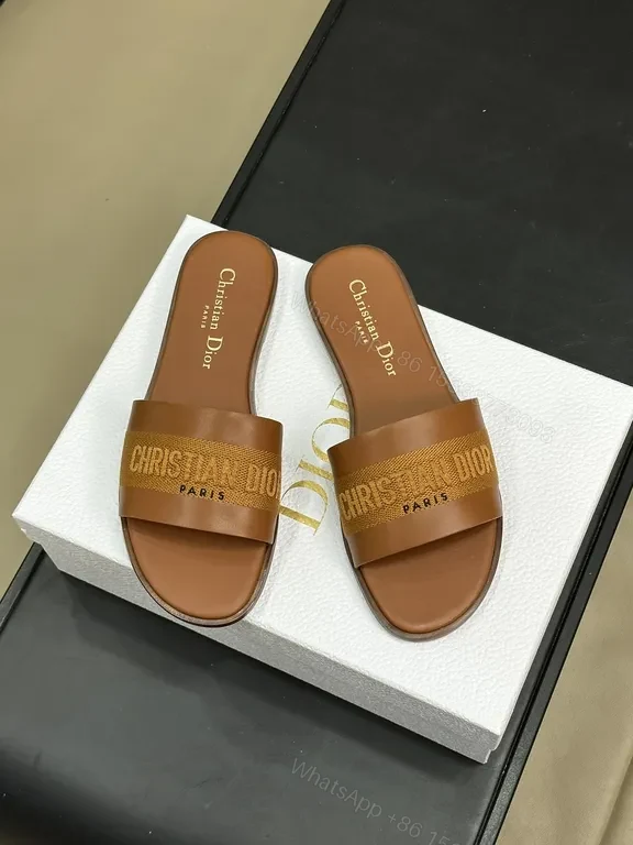 Premium Leather Slide Sandals â€” Dior Branding, Comfort Luxury — view 1