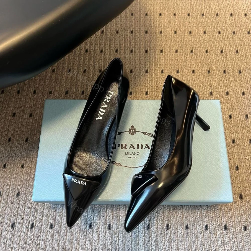 View 6 of Prada Brushed Leather Pumps Black 1I928M 055 F0002 F 075