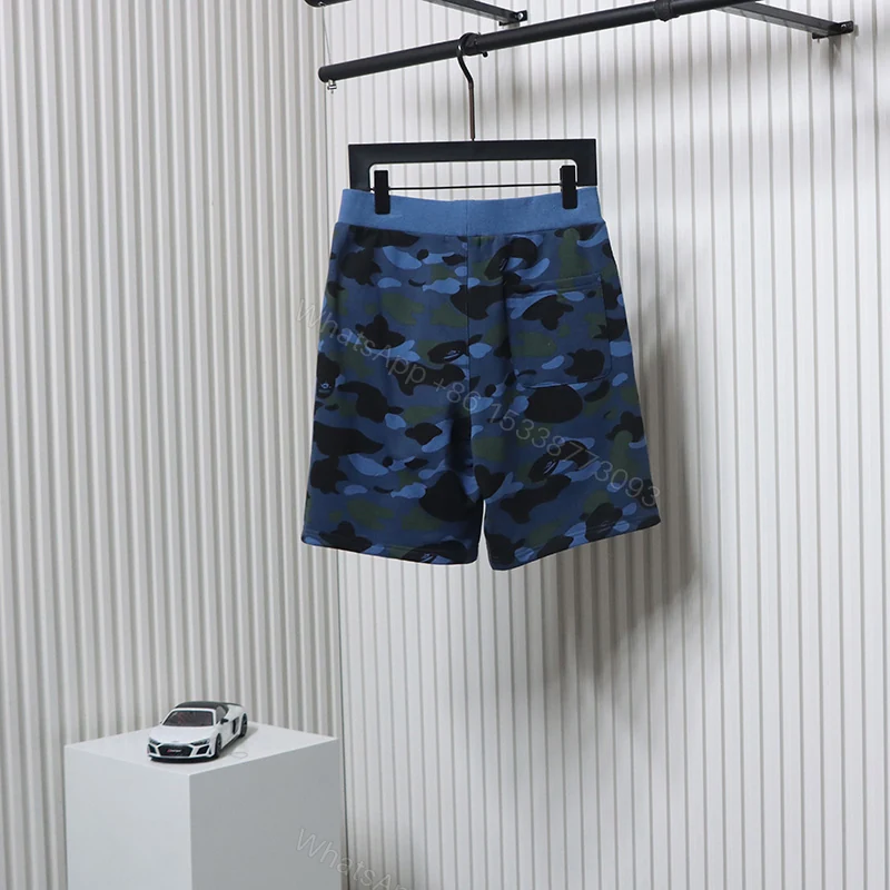 View 6 of Bape Camo Shark Shorts Deep Blue