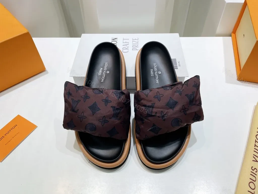 Louis Vuitton Monogram Padded-Strap Slides: Sophisticated Comfort — view 1