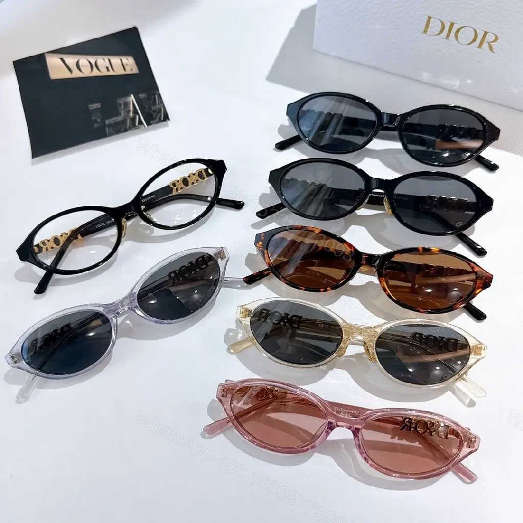 View 3 of Sophisticated Black Acetate Sunglasses with DIOR-Inspired Detailing