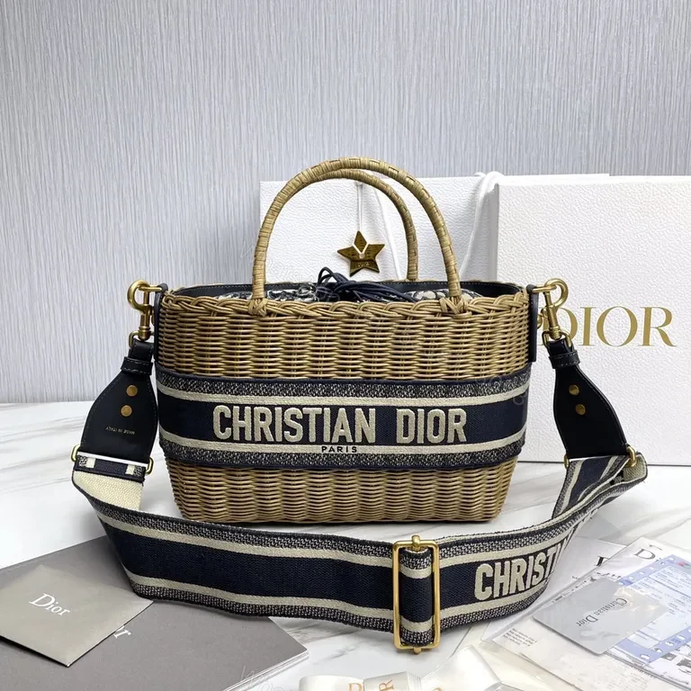 Woven Carryall: Dior Stripe Luxe Everyday Tote — view 1