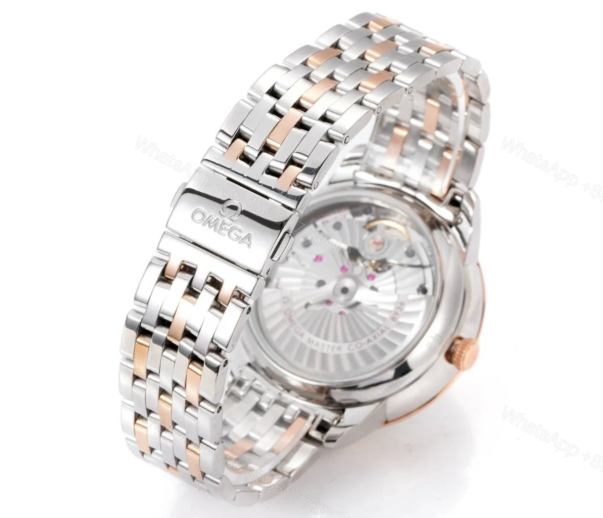 View 7 of Omega De Ville Prestige Quartz 24.4 Stainless Steel Red Gold MOP Bracelet 424.20.24.60.05.002