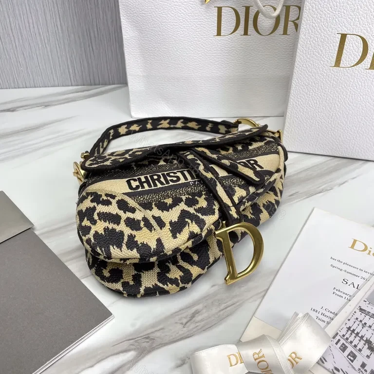 View 5 of Leopard-Print Saddle Bag: Luxe, Compact Dior-Style Accessory