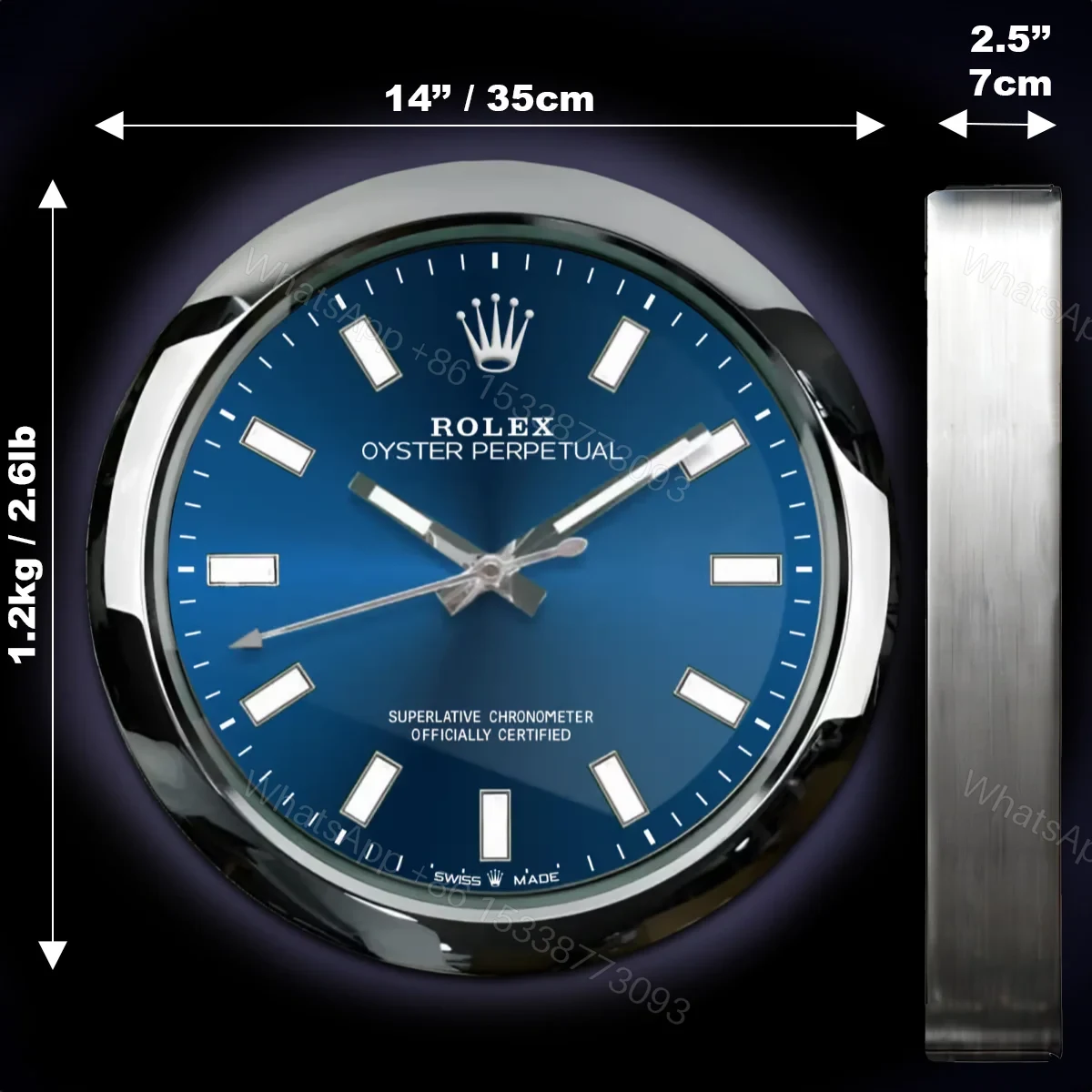 View 3 of ROLEX WALL CLOCK – OYSTER PERPETUAL BLUE