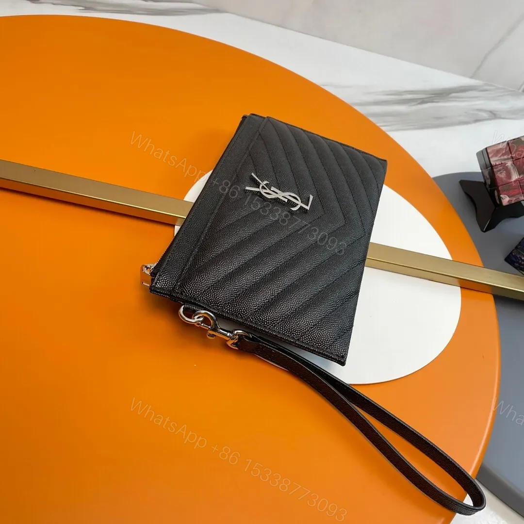 View 7 of YSL CASSANDRE MATTELASÈ LARGE ZIPPED POUCH IN GRAIN DE POUDRE EMBOSSED LEATHER