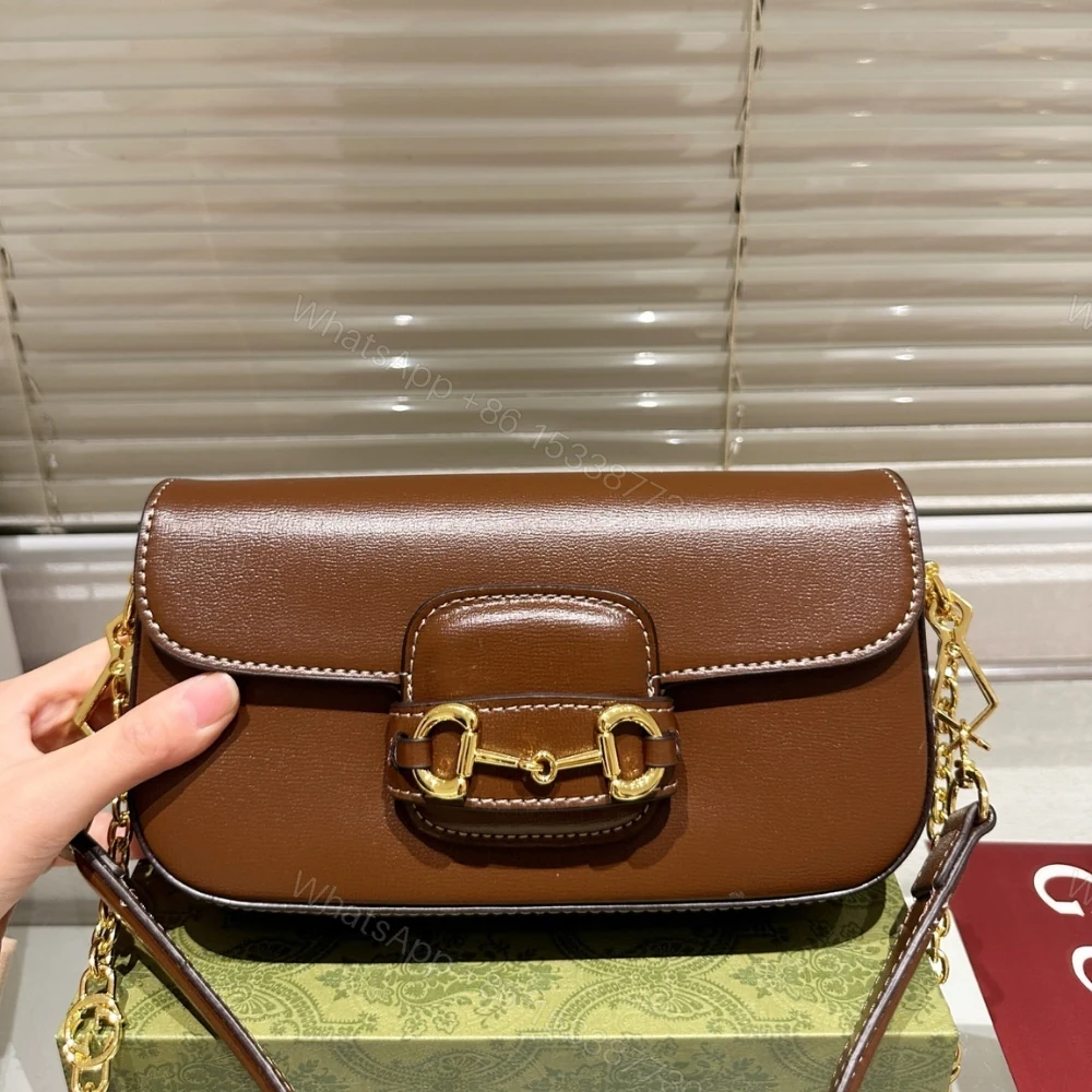 View 5 of Gucci Horsebit 1955 Small Shoulder Bag Brown 24Cm