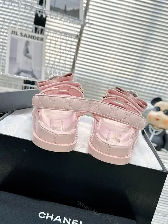 View 3 of Soft Pink Chanel-Style Sandals: Delicate Comfort Luxury Shoes
