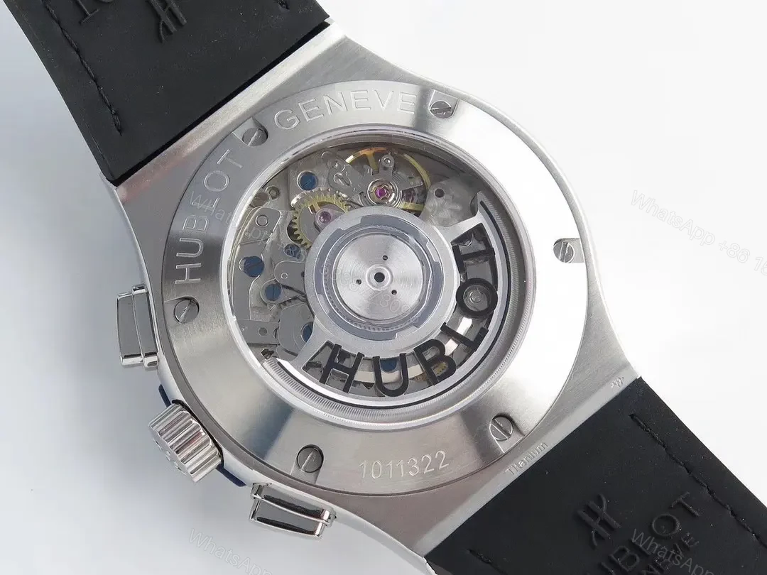 View 9 of Hublot Classic Fusion Blue Dial Stainless Steel Automatic Watch with Blue Leather Strap