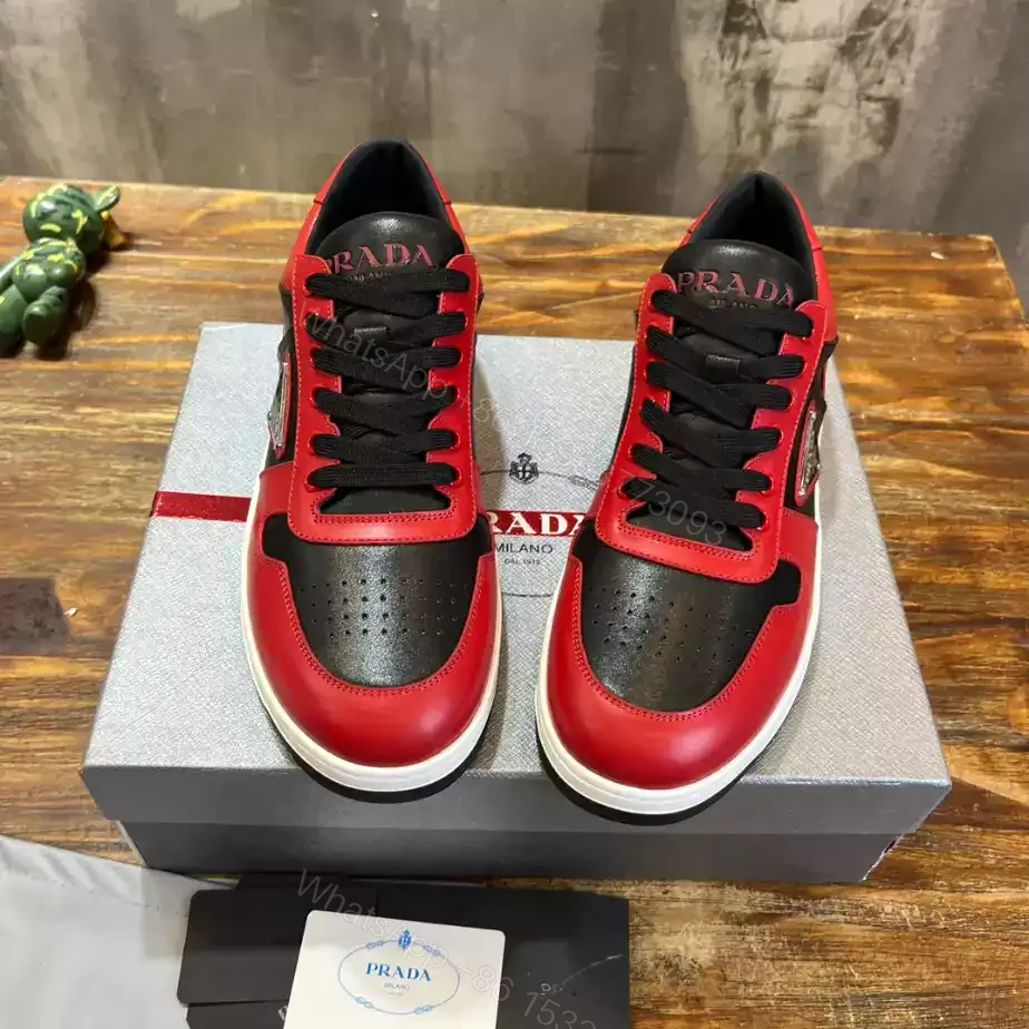 View 5 of PRADA DOWNTOWN LEATHER SNEAKERS RED – PRD093
