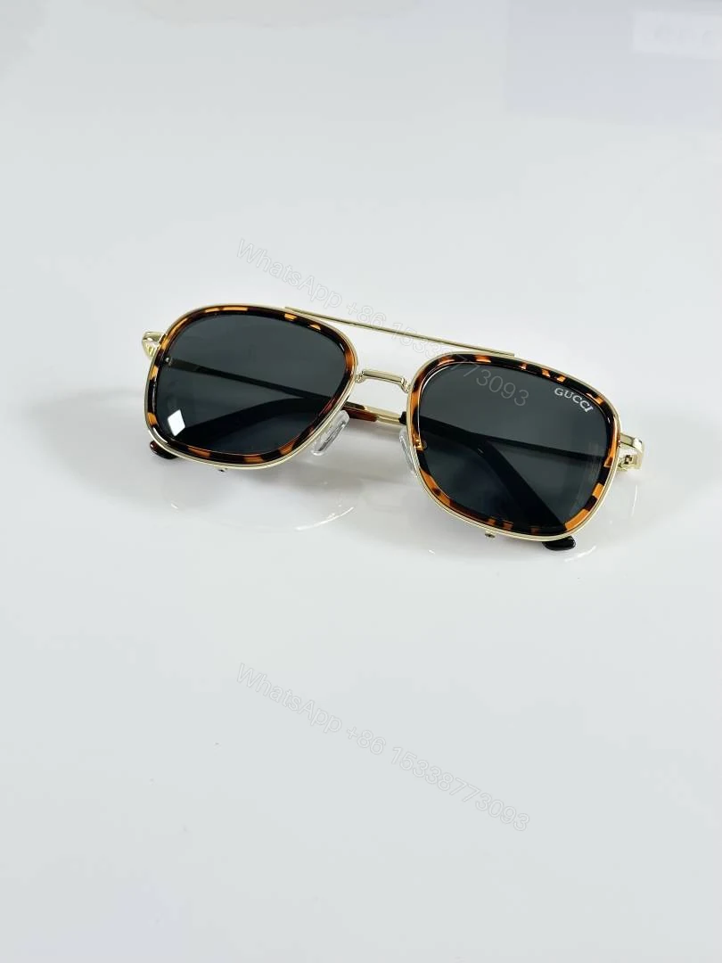 View 3 of First Copy Gucci GG6639 Sunglasses Gold Black